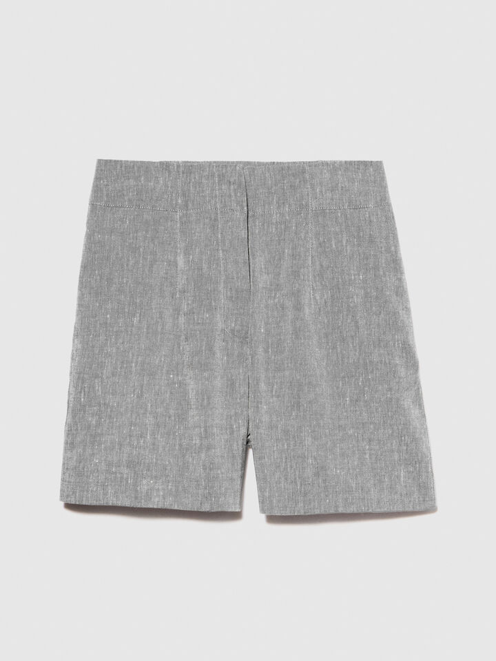 High-waisted shorts - women's shorts - Gray | Sisley image number 6